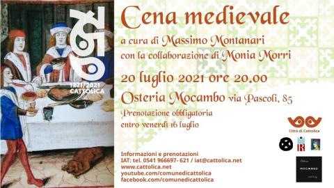 cena medievale, via pascoli osteria mocambo, cattolica 750, massimo montanari, monia morri, musica medievale